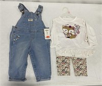 LITTLE GIRLS 18M OVERALLS AND MATCHING SET