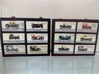 12 Miniature Classic Cars with Display Shelf