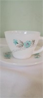 Vintage Fire King Milk Glass Tea Cup & Saucer Set