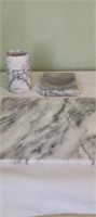 Marble Cutting Board, Utensil Holder and Spoon