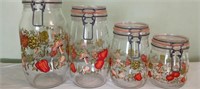 Vintage Spice of Life Glass Jars - Set of 4