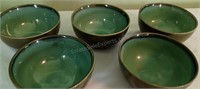 Glazed Pottery Bowls - Set of 5