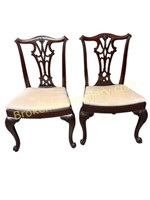 Pair Vintage Chippendale Side Chairs