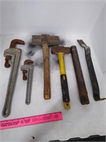 Pipe Wrench 2 Sledge Hammer 2& More