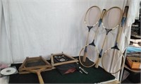 SET OF 4 VINTAGE BADMINTON RAQUETS