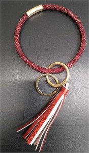 Ruby red keychain wristlet