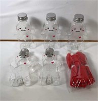 New Lot of 5 Gingerbread Man Bottles & Hats