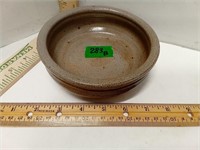 Glazed Pottery Bowl W/ Frond Decor