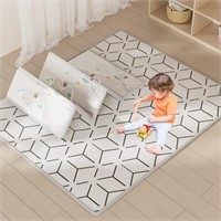 (N) ZEEBABA Baby Play Mat, 71"x59" Foldable & Re