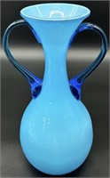 Fabulous MCM Empoli Blue Cased Handled 12" Vase