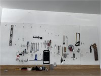 All Tools on pegboard wall including peg hooks