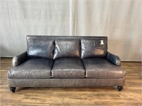 Bernhardt Grey Leather Sofa