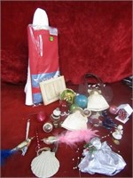 Vintage glass Christmas ornaments and more.