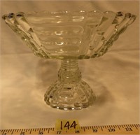 Jeanette Glass Clear Louisa Log Cut Compote