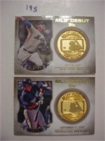 Two 2016 Topps debut medallions: Matt Harver &