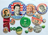 Presidential Buttons / Pins Reagan Carter Kennedy