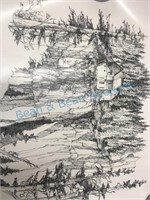 Rolled Print Blk/Wht Mountain Home Precipice