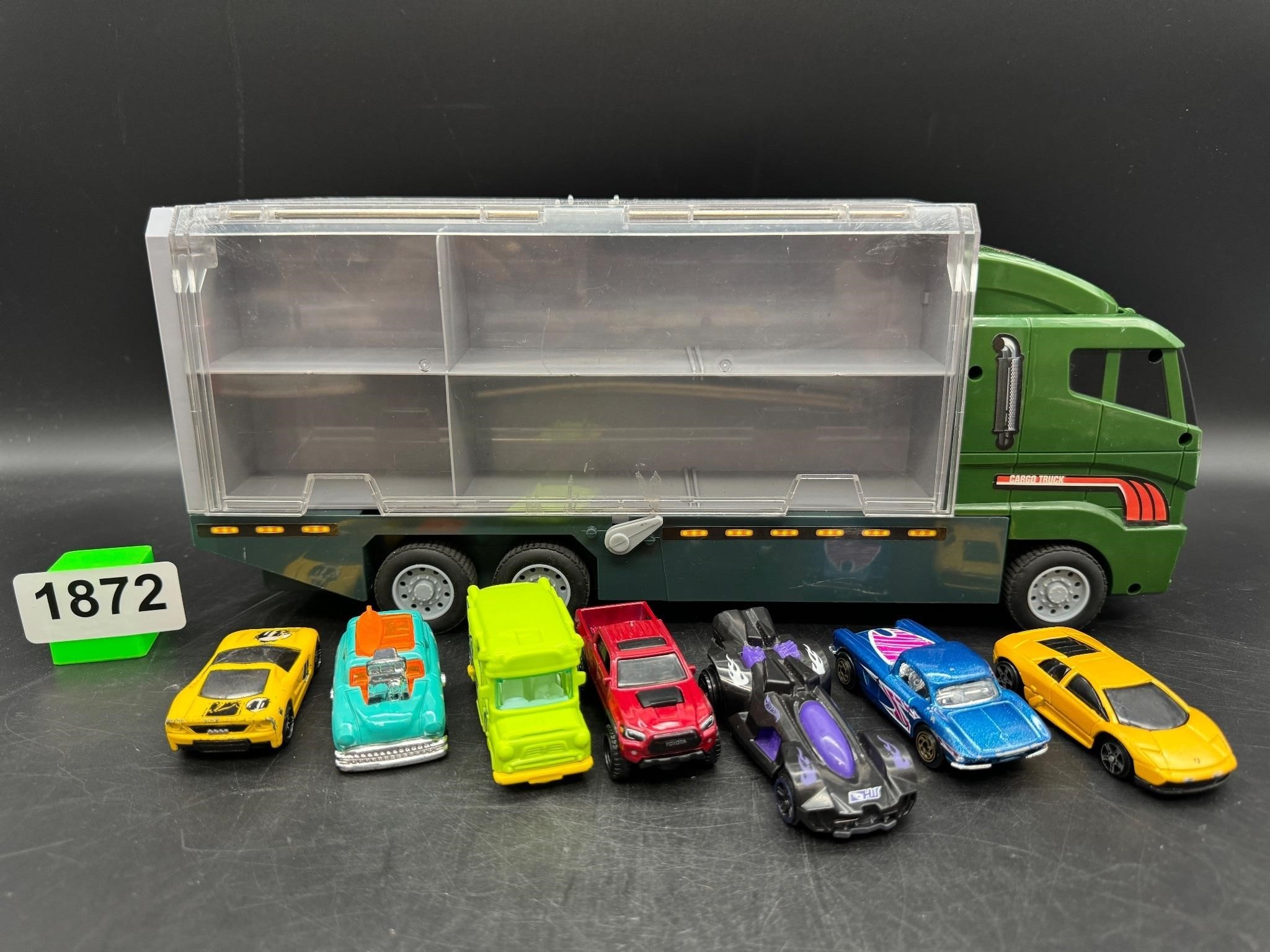 Hot Wheels Style Car Hauler Case w/7 cars