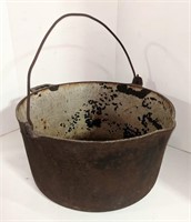 Vtg Plated Cast Iron Cooking Pot, 12" x 12" x