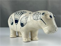 Hippo figure with crazing finish