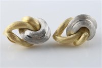 Dunay, Pair of 18k Yellow Gold Swirl Earrings