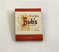 Bub's Beer Vintage Matchbook Never Used Jen's