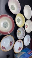 Vintage bowls, Peach lustre rim bowl, ironstone