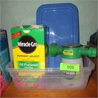 MIRACLE-GRO PLANT FOOD (NEAR FULL) & SPRAYER