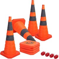 28" Lighted Pop-Up Traffic Cones x 12