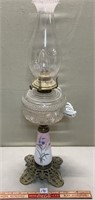 ANTIQUE OIL LAMP CONVERTED TO ELECTRIC