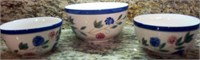 J - LOT OF 3 HAND PAINTED BOWLS (K20)