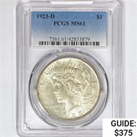 1923-D Silver Peace Dollar PCGS MS61