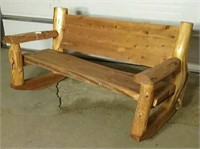 Unique Handmade log rocker bench  72" x 36" x39"