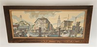 VINTAGE PHIL BRICKMAN COLOR LITHO SEA SIDE CITY