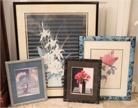 Set of 4 Modern Style Floral Prints