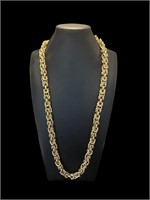 Givenchy Gold Tone Byzantine Chain Necklace