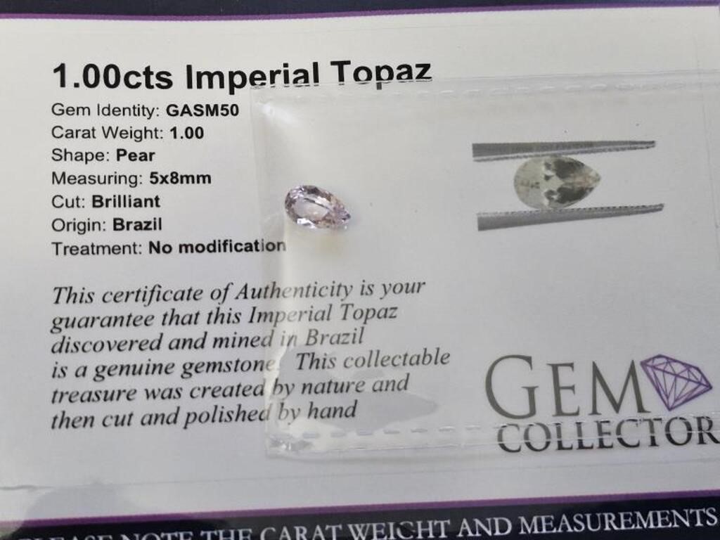1.00cts Imperial Topaz
