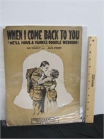 Antique WWI Themed Sheet Music Awesome Cover Art