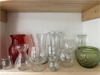 Lot of Assorted Glass Vases