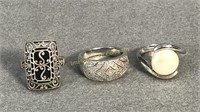 Sterling Decorative Rings - 3