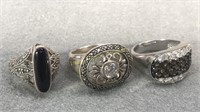 Sterling Decorative Rings - 3