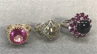 Sterling Decorative Rings - 3