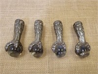 Antique Cast Iron Eagle Claw and Glass Balls