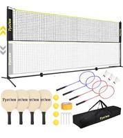 Portable Pickleball Badminton Net Set, 17FT