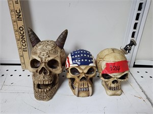 Lot of 3  cool skull decorations