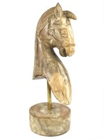 Carved Wood Horse Bust - 23"H