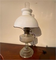 Antique Aladdin Glass Oil Lamp converted Electric