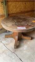 Solid, oak, round pedestal table 48"