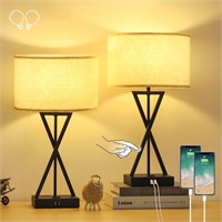 Set of 2 USB Bedside Touch Lamps
