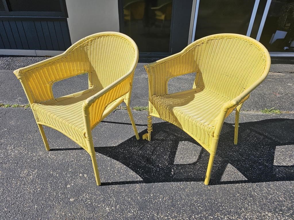 SET OF 2 ALL-WEATHER WICKER CHAIRS